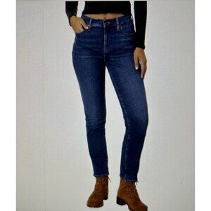 Madewell The Perfect Vintage Jean High Rise Cotton Wool Indigo Blue Sz 27 Tall